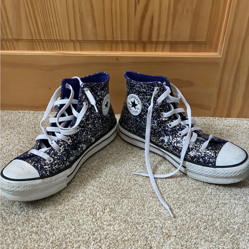 High-Top Sneakers - Blue and White girls size 5